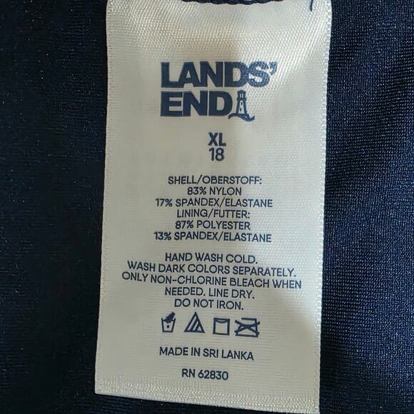 Lands End Swim Shorts 3" Modest UPF 50 Boyshort Panty Liner Sz 18 XXL Navy Blue - Picture 8 of 13